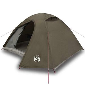 vidaXL Kuppel-Campingzelt 3 Personen Braun Wasserdicht