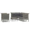 vidaXL 8-tlg. Garten-Lounge-Set mit Kissen Grau Poly Rattan