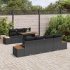 vidaXL Garten-Sofa-Set mit Speicher 8 pcs Schwarz Poly Rattan