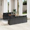 vidaXL Garten-Sofa-Set mit Kissen mit Kissen 8 pcs Schwarz und Braun