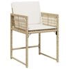 vidaXL Gartenstühle mit Kissen 4 Stk. Beige Poly Rattan