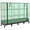 vidaXL Gartenplanter mit Gew&auml;chshausabdeckung und R&auml;dern 4 Stk. Braun