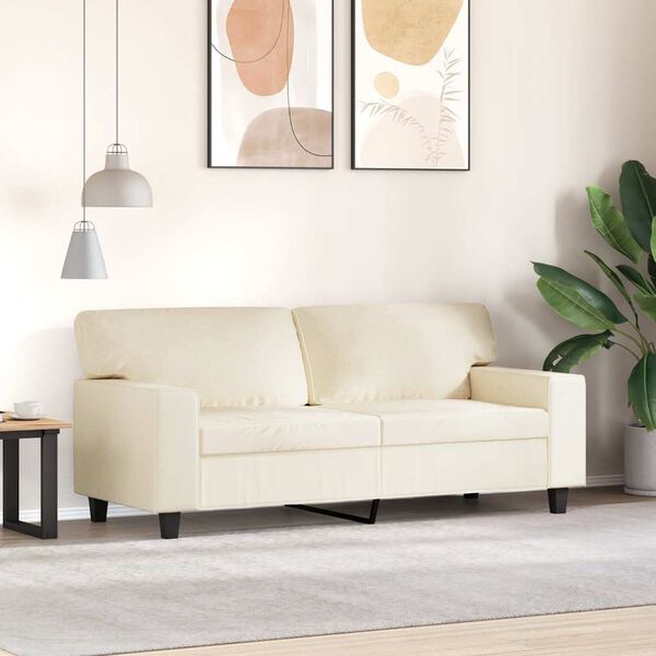 vidaXL 2-Sitzer-Sofa Creme 140 cm Kunstleder