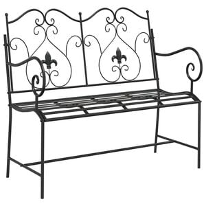 vidaXL Gartenbank 2 -Seater 104 x 54 x 93 cm Stahl Schwarz