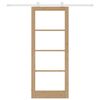 vidaXL Schiebet&uuml;r ORKDAL Natur 86 x 211 cm Massivholz Kiefer und Glas