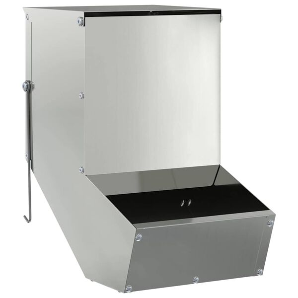 vidaXL Kaninchenf&uuml;tterer Silber 17,5 x 26 x 28,5 cm Verzinkter Stahl
