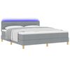 vidaXL LED Boxspringbett mit Matratze Hellgrau 180 x 200 cm Stoff