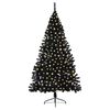 vidaXL K&uuml;nstlicher vorbeleuchteter Weihnachtsbaum Schwarz 240 cm PVC