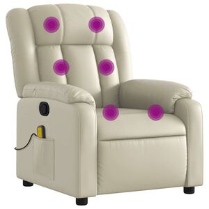 vidaXL Massagesessel Creme Kunstleder