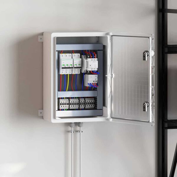 vidaXL Steuerungsschrank Grau 35 x 19,5 x 50 cm ABS Kunststoff