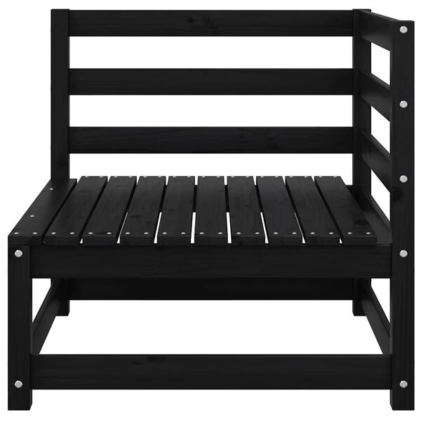 vidaXL Gartensofa 2-Sitzer mit Kissen Schwarz Kiefer Massivholz