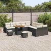 vidaXL Garten-Sofa-Set mit Kissen mit Kissen 13 pcs Schwarz und Creme