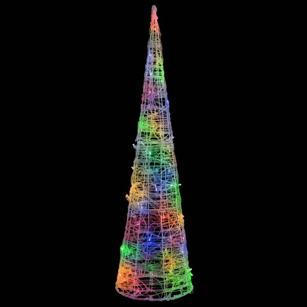 vidaXL LED-Kegel Acryl Weihnachtsdeko Pyramide Bunt 120 cm