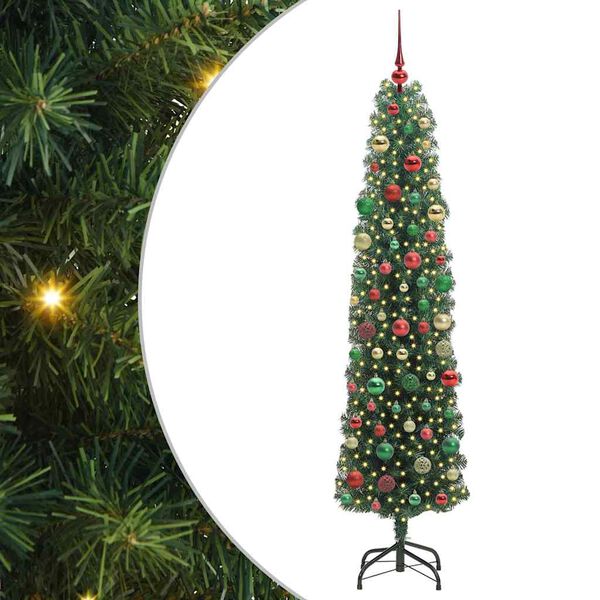 vidaXL K&uuml;nstlicher Weihnachtsbaum mit 300 LEDs mit St&auml;nder Gr&uuml;n 210 cm