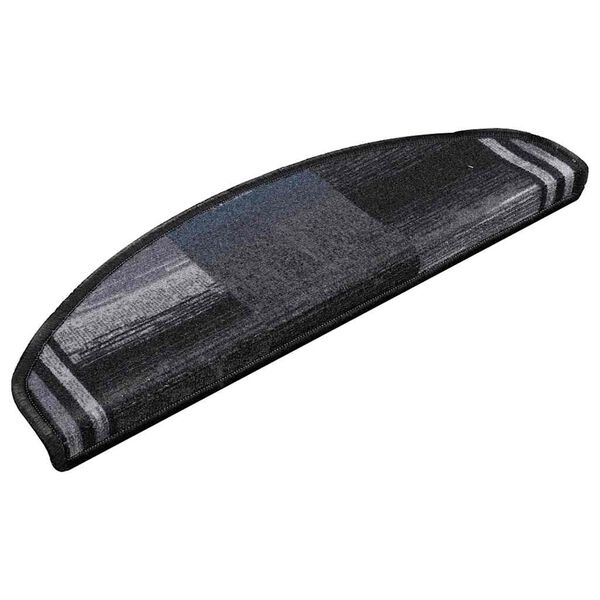 vidaXL Treppenmatten Selbstklebend 15 Stk. Schwarz und Grau 65x21x4 cm