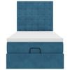 vidaXL Ottoman-Bett mit Matratzen & LEDs Dunkelblau 100x200 cm Samt