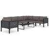 vidaXL Sofa-Eckelement mit Linker Armlehne Poly Rattan Anthrazit