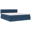 vidaXL Bett mit Stauraum und LED mit Matratze Blau 160 x 200 cm Stoff