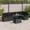vidaXL Gartensofa-set mit Kissen 7 pcs Schwarz Poly-Rattan
