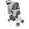 vidaXL Haustier-Buggy Hund/Katze Klappbarer Reisewagen Grau