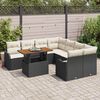 vidaXL Garten-Sofa-Set mit Kissen 7 pcs Schwarz und Creme