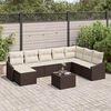 vidaXL Sofa Set mit Kissen 9 pcs Braun Poly-Rattan