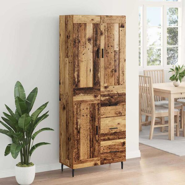 vidaXL Highboard mit Schubladen 2 pcs Altholz Holzwerkstoff