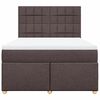 vidaXL Boxspringbett mit Matratze Dunkelbraun 140x200 cm Stoff