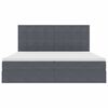 vidaXL Bett mit Stauraum und LED mit LED Dunkelgrau 200 x 200 cm Samt