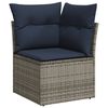 vidaXL 10-teiliges Gartensofa-Set mit Kissen, grau, Polyrattan
