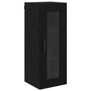 vidaXL Wandschrank Schwarz Eichen-Optik 34,5 x 34 x 90 cm