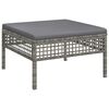vidaXL Gartenhocker mit Kissen Grau Poly Rattan