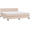 vidaXL Boxspringbett mit Matratze & LED Cappuccino-Braun 160x200cm