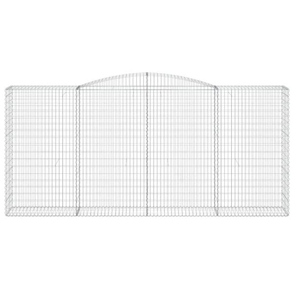 vidaXL Gabionen mit Hochbogen 3 Stk. 400x50x180/200cm Verzinktes Eisen
