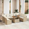 vidaXL Garten Essgruppe mit Kissen 10 pcs Beige und Creme