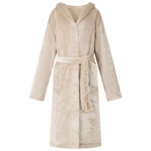 vidaXL Bademantel Hoodie Beige S Flanell