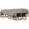 vidaXL Outdoor-Sofagarnitur mit Kissen 9 pcs Nat&uuml;rlich und Hellgrau