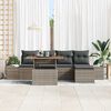 vidaXL Garten-Sofa-Set mit Speicher 6 pcs Grau Poly Rattan