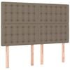 vidaXL Boxspringbett mit Matratze & LED Taupe 140x200 cm Stoff