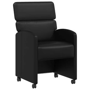 vidaXL Esszimmerst&uuml;hle mit Rollen 2 stk. Kunstleder Schwarz