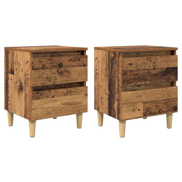 vidaXL Bettschr&auml;nke 2 pcs Altholz 40 x 35 x 50 cm Holzwerkstoff