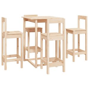 vidaXL 5-tlg. Bar-Set Massivholz Kiefer