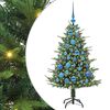 vidaXL K&uuml;nstlicher vorbeleuchteter Weihnachtsbaum mit Kugelset Gr&uuml;n