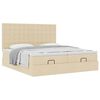 vidaXL Ottoman-Bett mit Matratzen Creme 200x200 cm Stoff