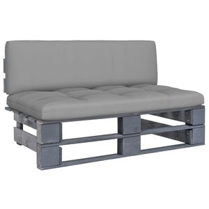 vidaXL Outdoor-Mittelsofa Paletten Impr&auml;gniertes Kiefernholz Grau
