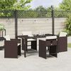 vidaXL Garten Essgruppe 5 pcs Braun Poly-Rattan