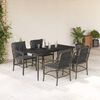 vidaXL 5-tlg. Garten-Essgruppe mit Kissen Grau Poly Rattan
