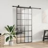 vidaXL Schiebet&uuml;r mit Beschlag Schwarz 102x205 cm ESG-Glas