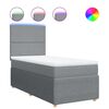 vidaXL Boxspringbett mit Matratze Hellgrau 80x200 cm Stoff