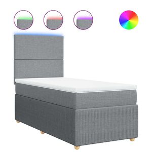 vidaXL Boxspringbett mit Matratze Hellgrau 80x200 cm Stoff